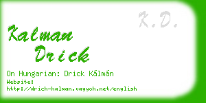 kalman drick business card